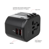 Maclean travel adapter, 200 countries worldwide,  2x USB-A, USB-C, 8A fuse, PD QC3.0