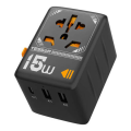Универсальный адаптер для путешествий  2xUSB-A USB-C 15W