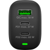 USB-C PD 3x Multiport Fast Charger (65 W), USB-A 18W 2xUSB-C 27W, 65W, black