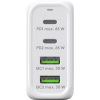 USB toalaadija 68W 2xUSB-A 30W 2xUSB-C 65W QC3 PD valge