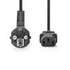 Power Cable Plug with earth contact male | IEC-320-C13 | 10.0 m | Black