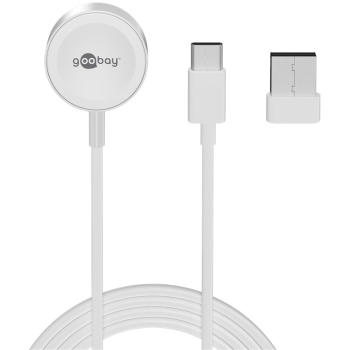 USB-C Apple Watch Wireless Charging Cable USB-A Adapter, White