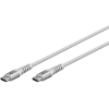 USB-C soft 4mm textile cable 2m 3A white metal connectors