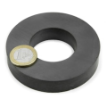 Ring magnet Ø 80/40 mm, height 15 mm, holds approx. 9,5 kg, ferrite, Y35, no coating