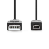 USB Cable | USB 2.0 | USB-A Male | USB Mini-B 5 pin Male | 480 Mbps | Nickel Plated | 5.00 m | Black