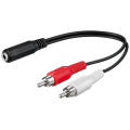 Audio Cable Adapter, 3.5 mm Female to RCA Male, stereo, 0,2m