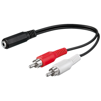 Audio Cable Adapter, 3.5 mm Female to RCA Male, stereo, 0,2m