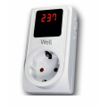 Over- and under-voltage protection EURO with grounding, timer, white