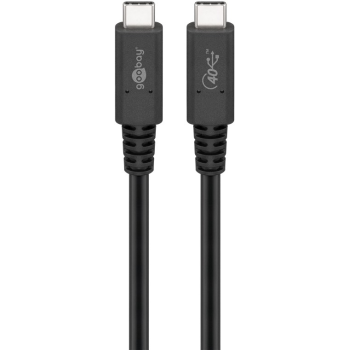 USB-C Кабель USB 4.0 2x2 40 Гбит/с, 0,7 м, 240 Вт, черный, Thunderbolt