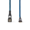 USB-C - Lightning cable 180deg connector 2m 3A blue nylon