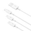 Тройной USB-кабель USB-C, Lightning, Micro B 1,5м белый
