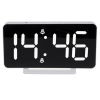 Clock thermometer black screen white numbers