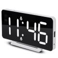 Clock thermometer black screen white numbers