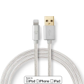 Lightning Cable USB 2.0 | Apple Lightning 8-Pin | USB-A Male | 480 Mbps | Gold Plated | 3.00 m