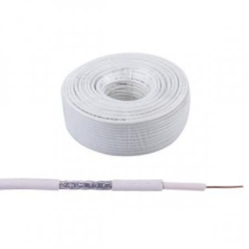 Coaxial cable TV 75R RG59 white 0.75 / 5.7mm copper White