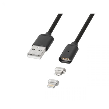 Magnetiga USB kaabli komplekt Micro USB, Lightning