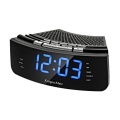 Watch and FM radio, with big blue numbers 230VAC