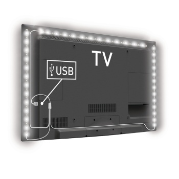 LED taustavalgus telerile 180cm külm valge, USB