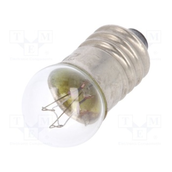 Filament lamp: miniature; E10; 24VDC; 100mA; Bulb: spherical