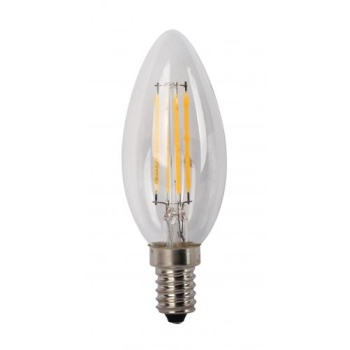 LED lamp E14 C37 küünal 4W 4xCOG 400lm soe valge 3000K