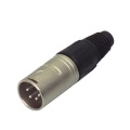 4 pole male cable connector with Nickel housing and silver contacts