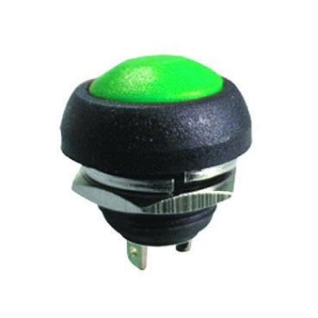 Push button OFF-(ON) 18mm 2A 250V Green