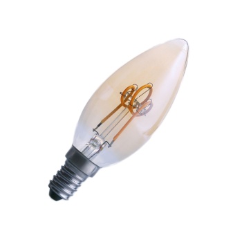 LED lamp E14 vintage C37 2W soe valge, COG spiraal niit