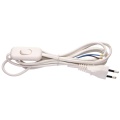 230VAC power cable with switch 2*0.75mm2, 2m White
