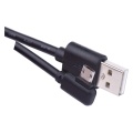 USB-A штекер - USB micro B угловой разъём  1м Чёрный