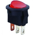 Rocker switch round ON-OFF 3A Red