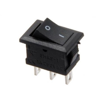 Rocker switch micro ON-ON 1A 250VAC 10*15mm Black