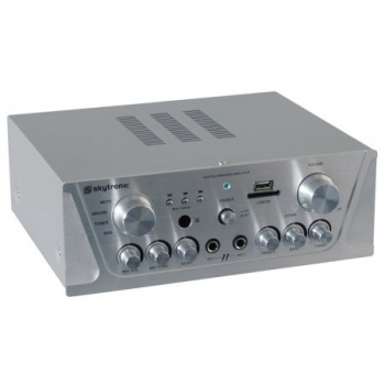 Karaoke amplifier SkyTronic 2*50W FM/MP3/SD/USB Grey