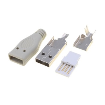 Plug, usb a, for cable, idc, with cover
