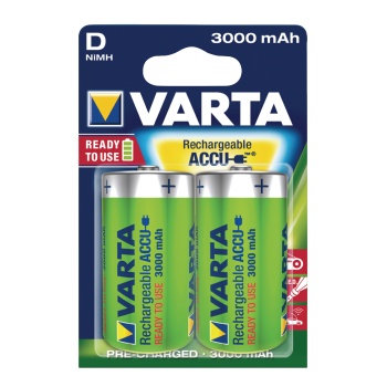 Rechargeable Nimh Battery D 1.2 V 3000 Mah 2-blister, Varta
