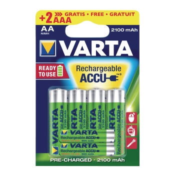 Varta Rechargeable NiMH Batteries AA 1.2 V 2100 mAh 4x AA + 2x AAA 800 mAh