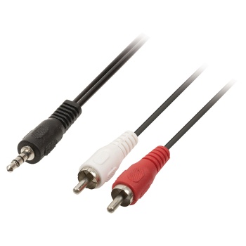 Stereo Audio Cable 3.5 Mm Male - 2x Rca Male 10.0 M Black, Valueline
