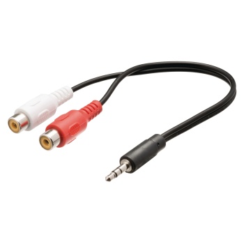 Stereo Audio Cable 3.5 Mm Male - 2x Rca Female 0.20 M Black, Valueline