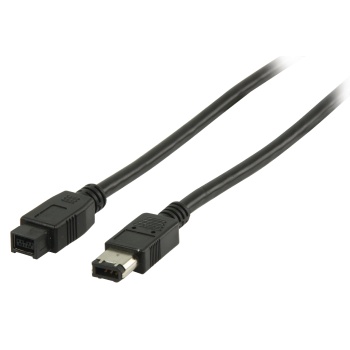 FireWire 6P-9P cable 2m Black