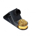 Soldering iron holder, with substrate for soldering iron cleaning