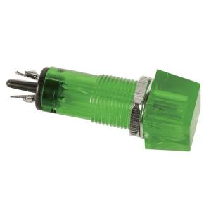 Indicator lamp, 12V 12x12mm Green