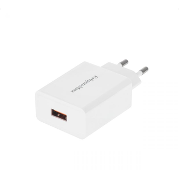 Toalaadija USB QC3.0 5V 18W, valge, plug-in