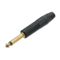2 pole 1/4" professional phone plug, gold contacts, black shell