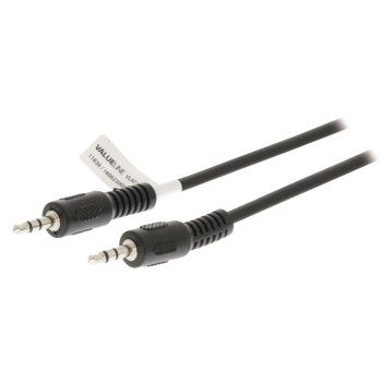 Stereo Audio Cable 3.5 Mm Male - 3.5 Mm Male 1.50 M Black, Valueline