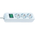 Extension Socket Eco-Line 3-Way 5.00 m White - Protective Contact TYPE F