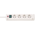 Bremounta power strip 4-way (multiple socket with 90 degree sockets, power strip with mounting option and 1.5 m cable) white TYPE F
