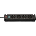 Bremounta power strip 4-way (multiple socket with 90 degree sockets, power strip with mounting option and 1.5 m cable) black TYPE F