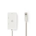 Mini DisplayPort Cable | DisplayPort 1.2 | Mini DisplayPort Male | DVI-D 24+1-Pin Female / HDMI™ Input / VGA Female | 21.6 Gbps | Nickel Plated | 0.20 m | Round | PVC | White | Polybag