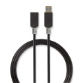 USB Cable | USB 3.2 Gen 1 | USB-A Male | USB-A Female | 5 Gbps | Gold Plated | 2.00 m | Round | PVC | Anthracite | Box