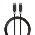 USB Cable | USB 3.2 Gen 1 | USB-A Male | USB-A Male | 5 Gbps | Gold Plated | 2.00 m | Round | PVC | Anthracite | Box