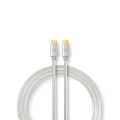 USB Cable | USB 3.2 Gen 1 | USB-C™ Male | USB-C™ Male | 60 W | 4K@60Hz | 5 Gbps | Gold Plated | 2.00 m | Round | Braided / Nylon | Aluminium | Cover Window Box
